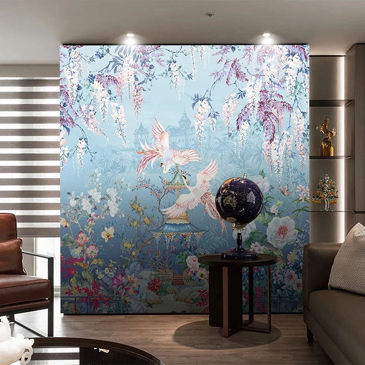 Blue Chinoiserie Wallpaper