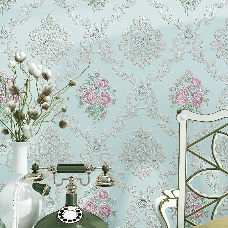 European Garden Flower Fine Embossed 3d Wallpaper Bedroom Living Room Tv Background Self Adhesive Wallpaper U159