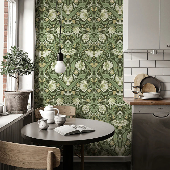 Green Chinoiserie Wallpaper