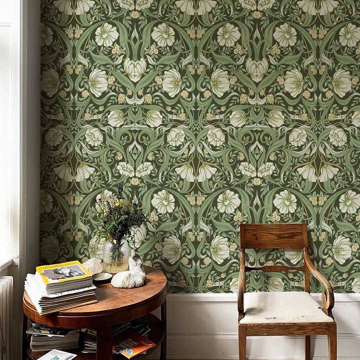 Green Chinoiserie Wallpaper