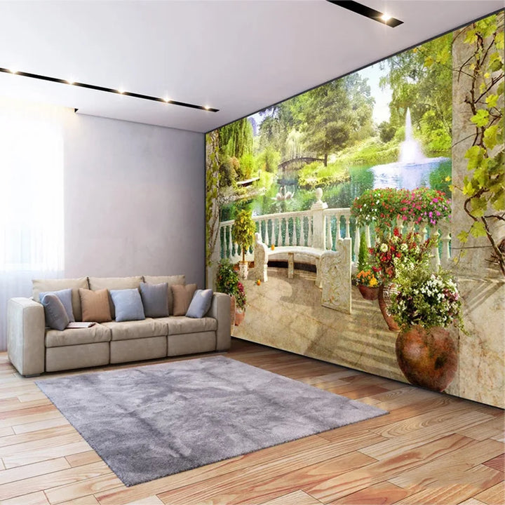 Photo Wallpaper 3d Stereo Balcony Garden Scenery Murals Living Room Dining Room Kitchen Background Home Decor Papel De Parede 3d